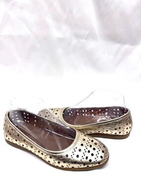 MIZ MOOZ WOMEN'S BUTTERY LEATHER FLATS SLIP ON SHOES GOLD 37EU / 7US # T-84